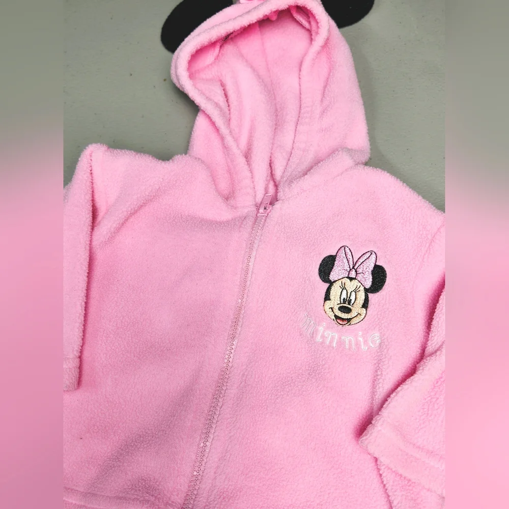 Vintage Disney Minnie‎ Mouse Hooded Sweatshirt And Footed Sweatpants, 0/3 Months